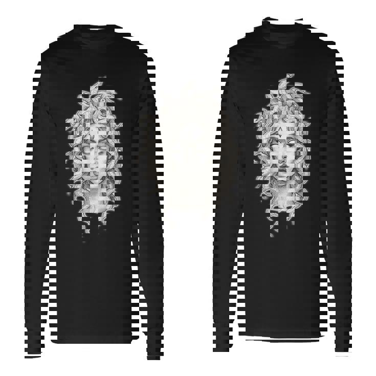 メデューサ ゴシック 女神 蛇 タトゥー 長袖Tシャツ ギフトのアイデア