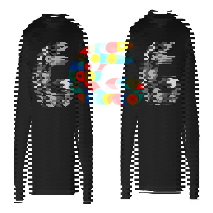 モダン 幾何学的 ミニマリズム イラスト ウツボ アート 長袖tシャツ 長袖Tシャツ