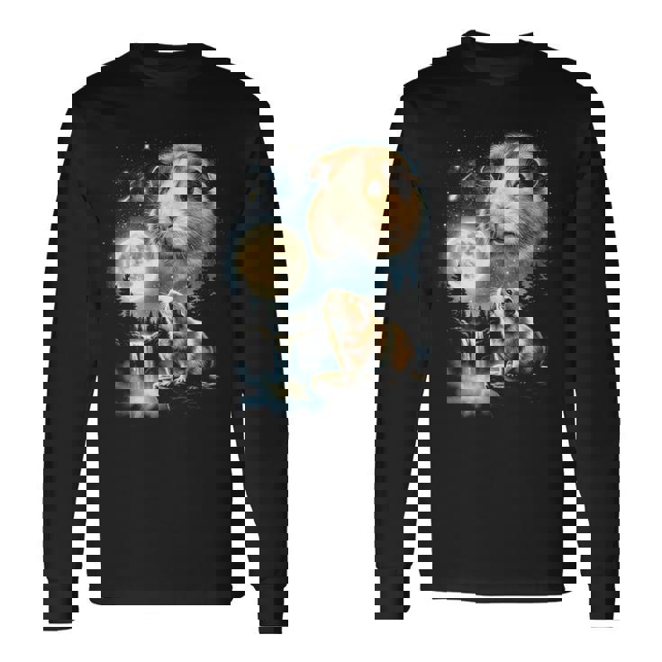 モルモット ハウリング トゥ ザ ムーン ミーム 面白い 90年代 モルモット 長袖tシャツ 長袖Tシャツ