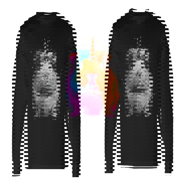 モルモット ユニコーン ギニコーン 面白い ペット モルモット好き 長袖tシャツ 長袖Tシャツ