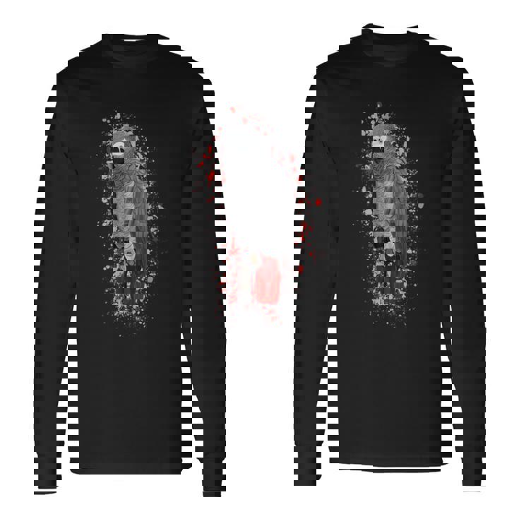 ヨウム 鳥 動物 図 バードウォッチング 贈り物 鳥類学者 生物学者 自然科学 長袖Tシャツ