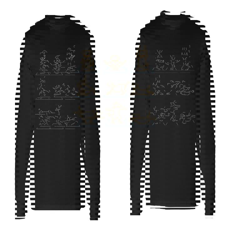 ヨガ ゴールデンレトリバーの犬のヨガのポーズ 長袖Tシャツ