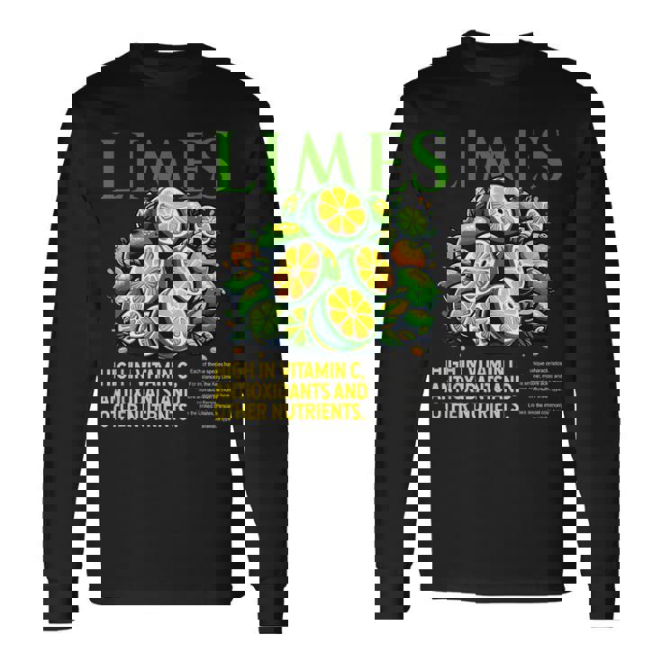 ライム 面白い 高い ビタミンc 抗酸化剤 その他の栄養素 長袖Tシャツ