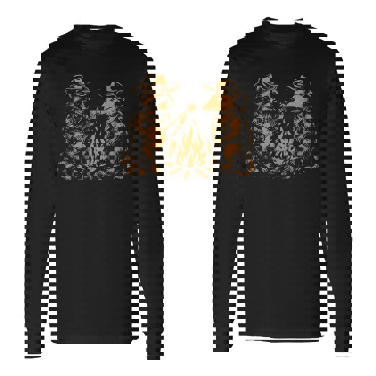 ラクーンバンジョーブルーグラスカントリーミュージック 長袖Tシャツ