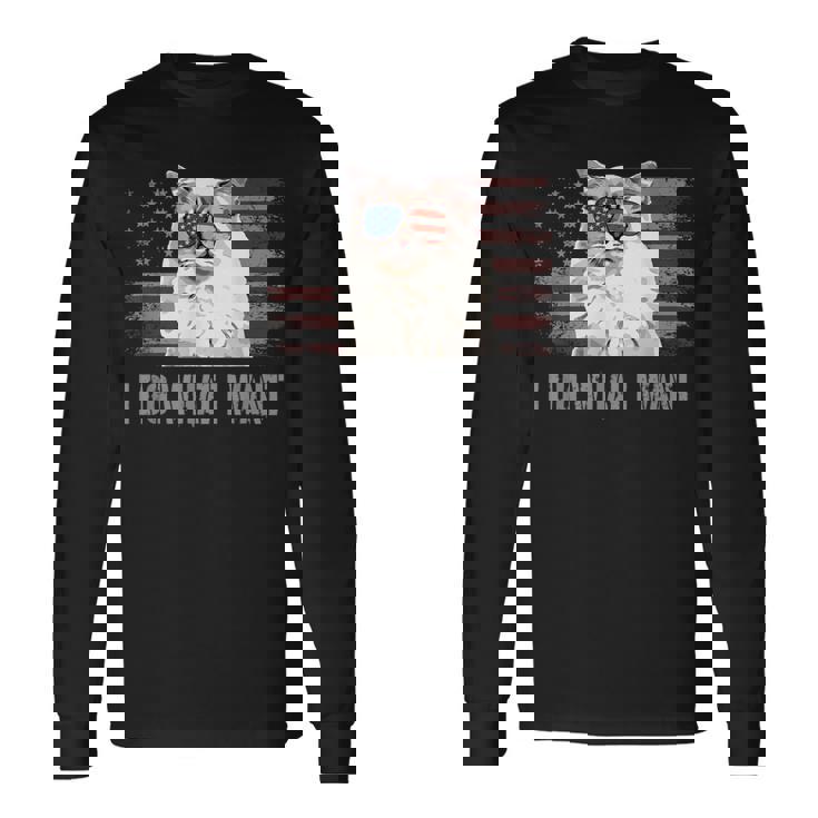 ラグドールキャット I Do What I Want Retro Usa おもしろ猫 長袖Tシャツ