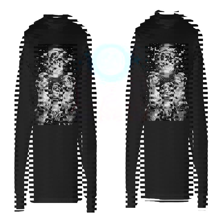 ラッコ マーチ カワウソ ハウリング 月 ヴィンテージ ラッコ 長袖Tシャツ