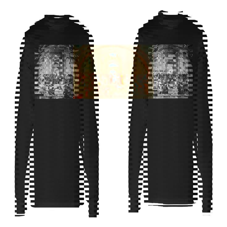 ラファエルによるアテネの学校1511 長袖Tシャツ