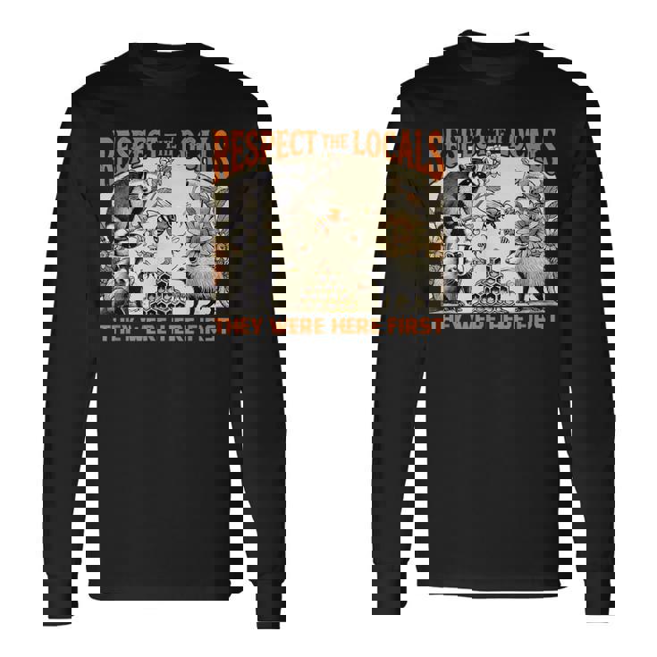 リスペクト Locals オポッサム スカンク アライグマ ハチミツ 長袖Tシャツ