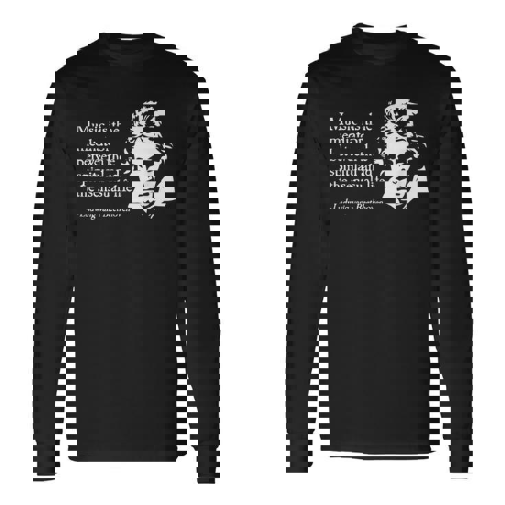 ルートヴィヒ・ヴァン・ベートーヴェン 引用句 クラシック音楽引用句 格言 長袖Tシャツ