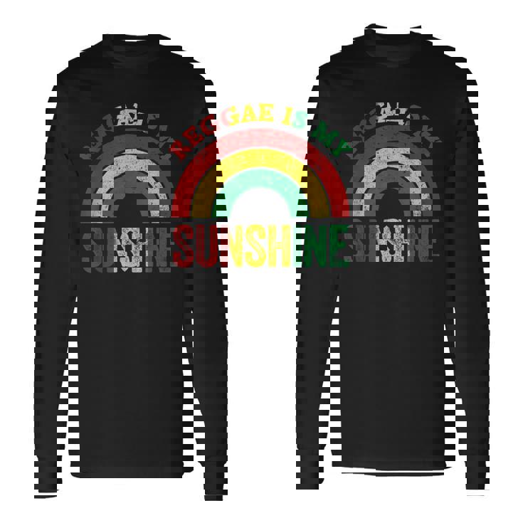 レゲエ イズ マイ サンシャイン シャツ ヴィンテージ レインボー レトロ サンシャイン 長袖Tシャツ