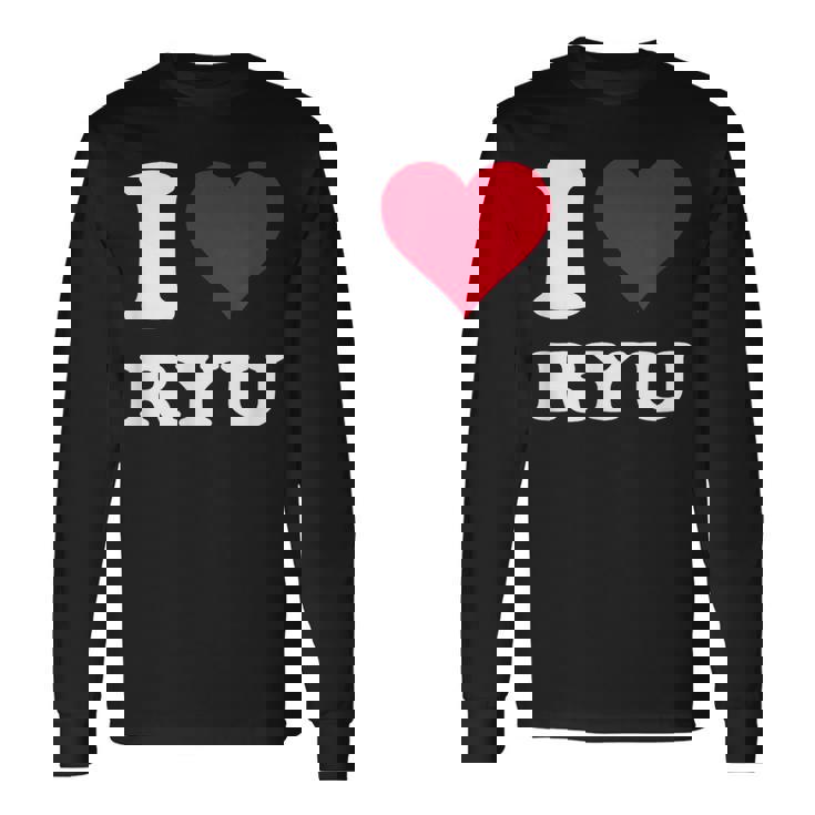 レッドハート I Love Ryu 長袖Tシャツ