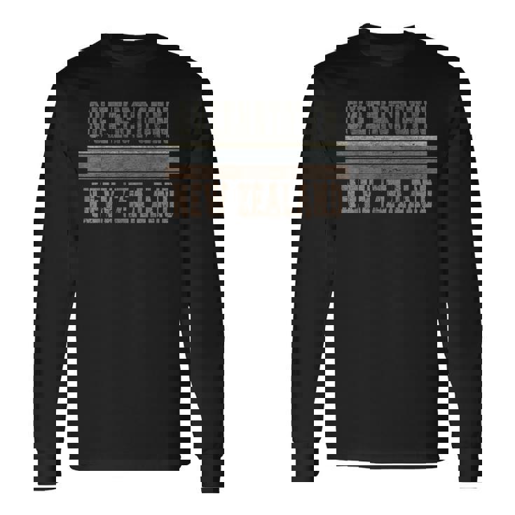 レトロ クイーンズタウン ニュージーランド 長袖Tシャツ ギフトのアイデア