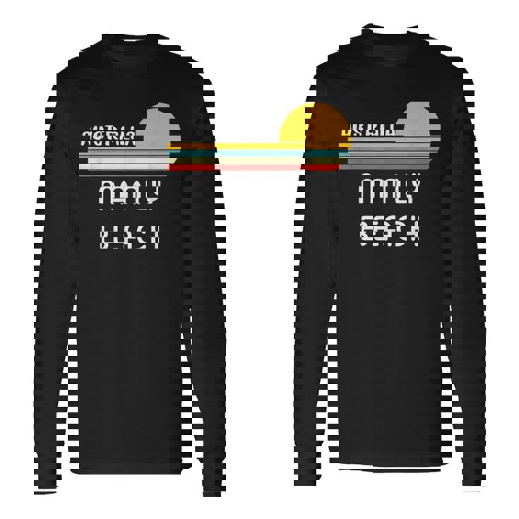 レトロ マンリービーチ オリジナル オーストラリア ヴィンテージ 70年代サンセット アート 長袖Tシャツ