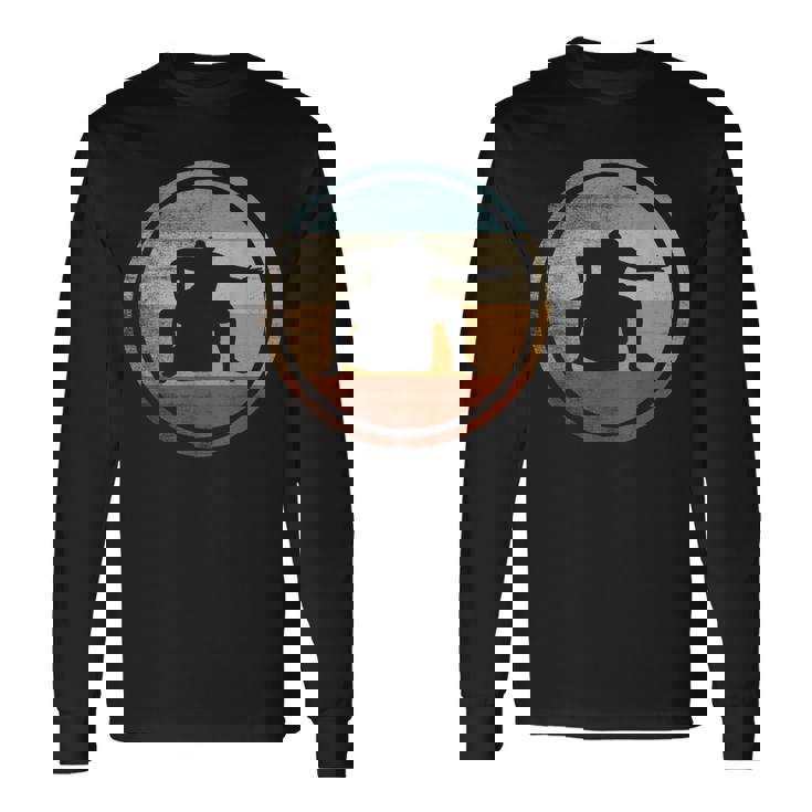 レトロなビンテージ デザイン レスラー相撲 長袖Tシャツ