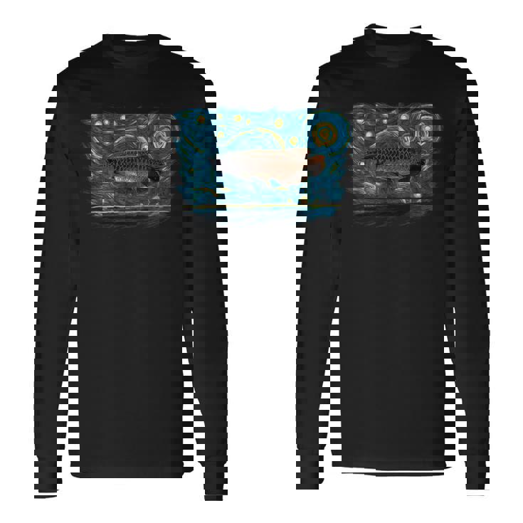 レトロなヴィンテージスタイルのアロワナ 長袖Tシャツ ギフトのアイデア