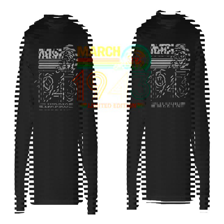 レトロマーチバースデー1943年限定版ヴィンテージ83歳。 長袖Tシャツ