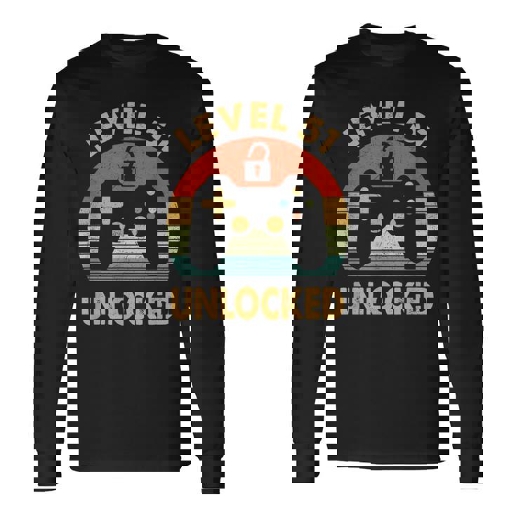 レベル51アンロック レトロヴィンテージ51歳の誕生日ゲームゲーマー 長袖Tシャツ