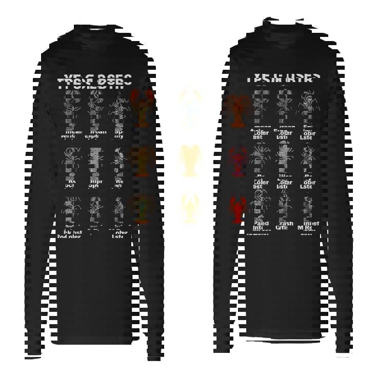 ロブスターの種類、ロブスター種チャート 長袖Tシャツ