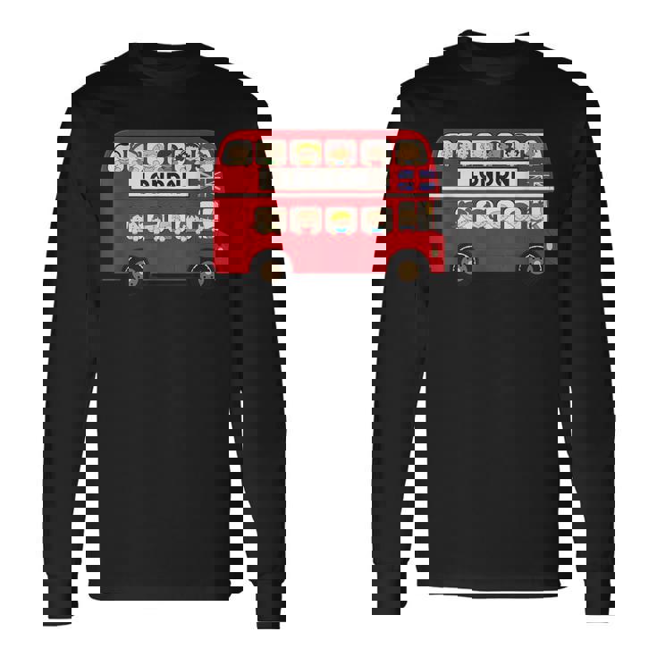 ロンドン イングランド ダブルデッカー レッドバス キッズ ツーリスト お土産 長袖Tシャツ