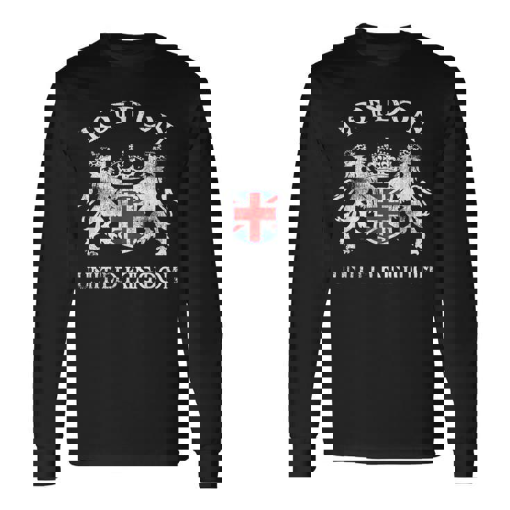 ロンドンのお土産 英国エンブレム 英国国旗 記念品 サイト 長袖Tシャツ