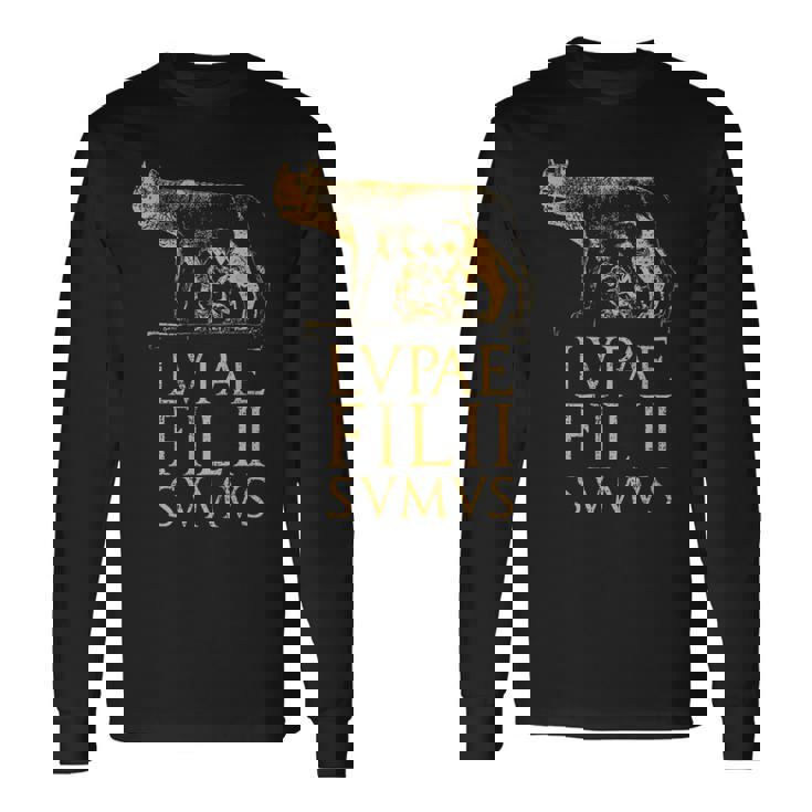 ローマの狼 古代ローマ ローマ帝国の名言 長袖Tシャツ