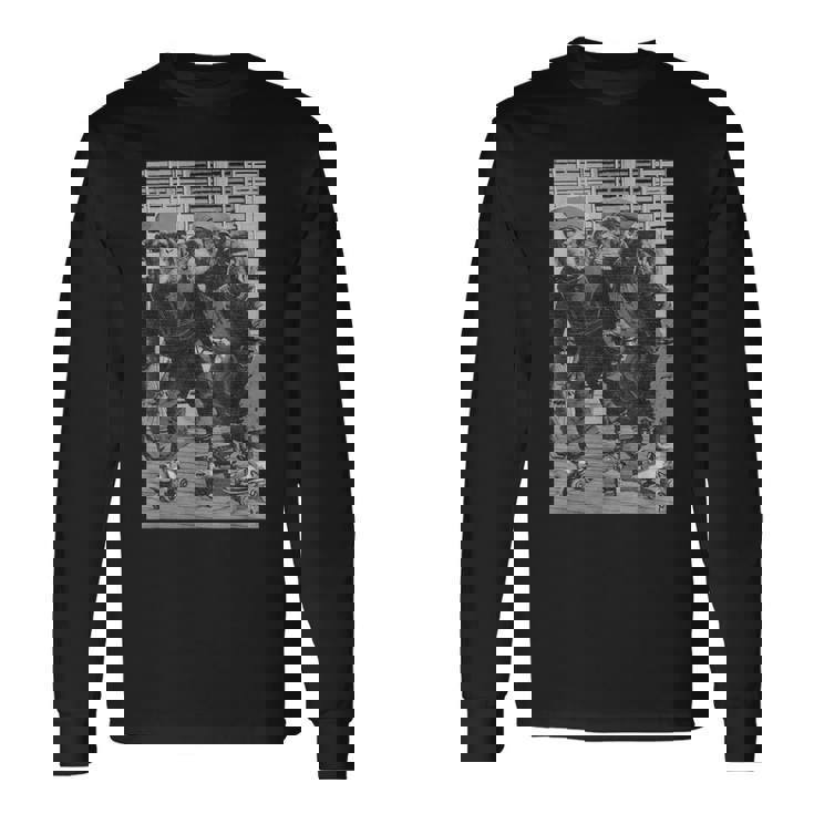 ローラースケートモンキーチンパンジーヴィンテージチンパンジーファニーモンキー 長袖Tシャツ