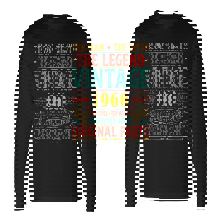 ヴィンテージ 1960 男性用 レトロ 面白い 1960 誕生日 長袖Tシャツ