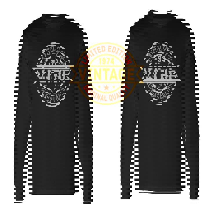 ヴィンテージ 1974 メンズ 限定版 Bday 1974 誕生日 長袖Tシャツ