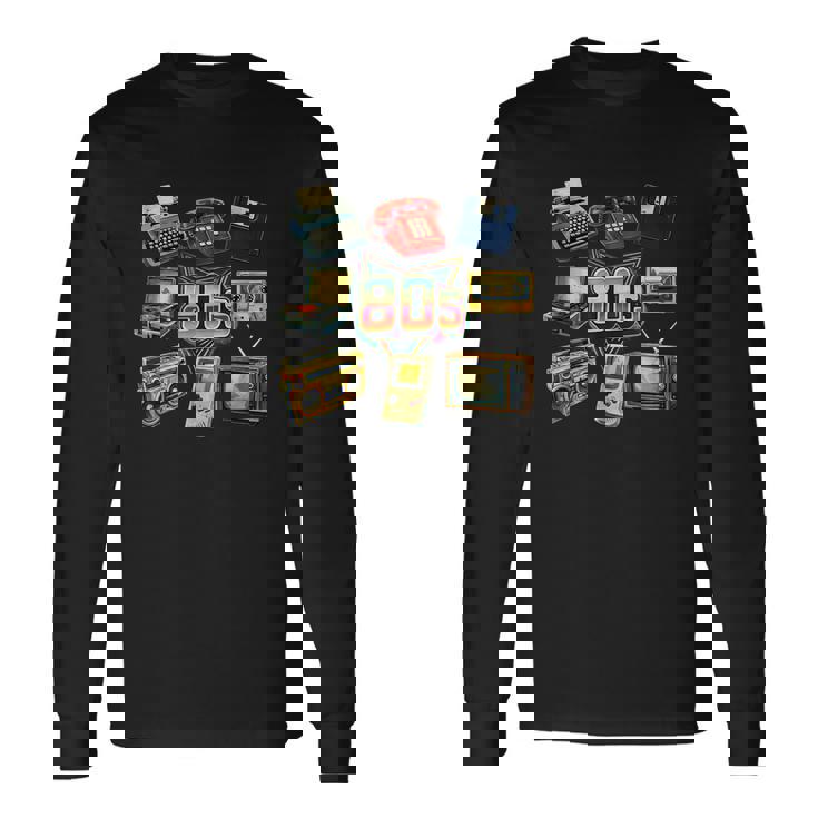 ヴィンテージ 1980年代 エレクトロニクス レトロ 楽しい スローバック 長袖Tシャツ