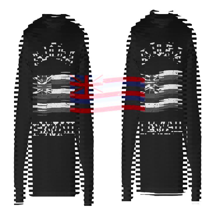 ヴィンテージ アロハ州 ハワイ国旗 ハワイアン 旗 メンズ レディース 長袖Tシャツ