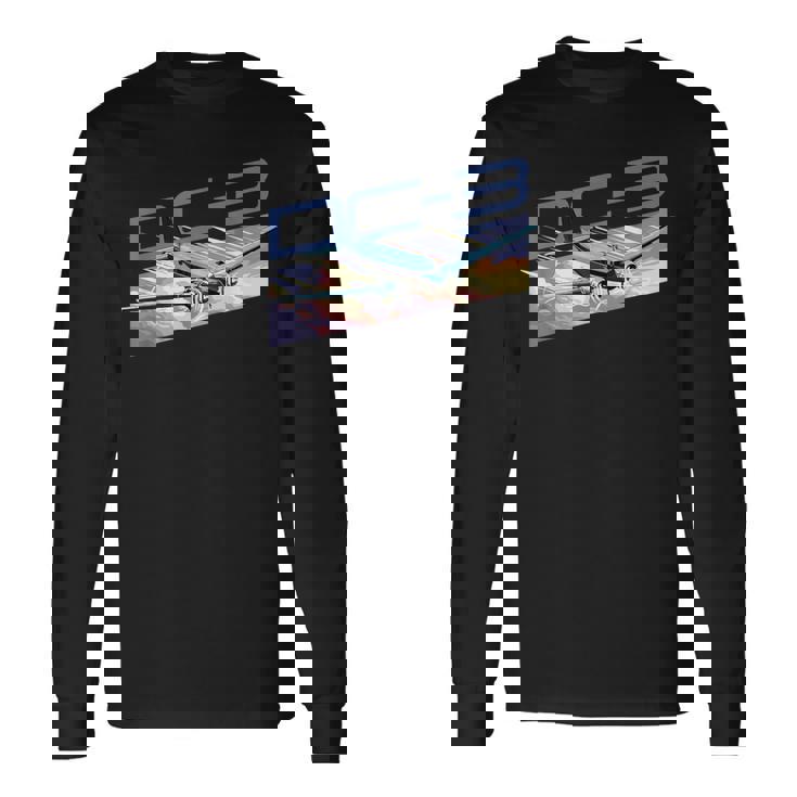 ヴィンテージ エアライン Dc-3 飛行機 長袖Tシャツ