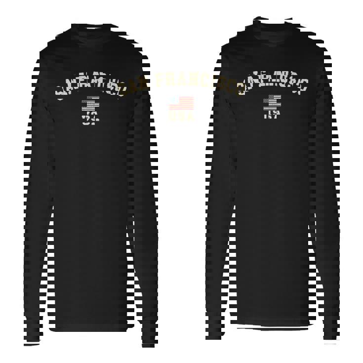 ヴィンテージ サンフランシスコ アメリカ アメリカ国旗 お土産 レトロ 長袖Tシャツ