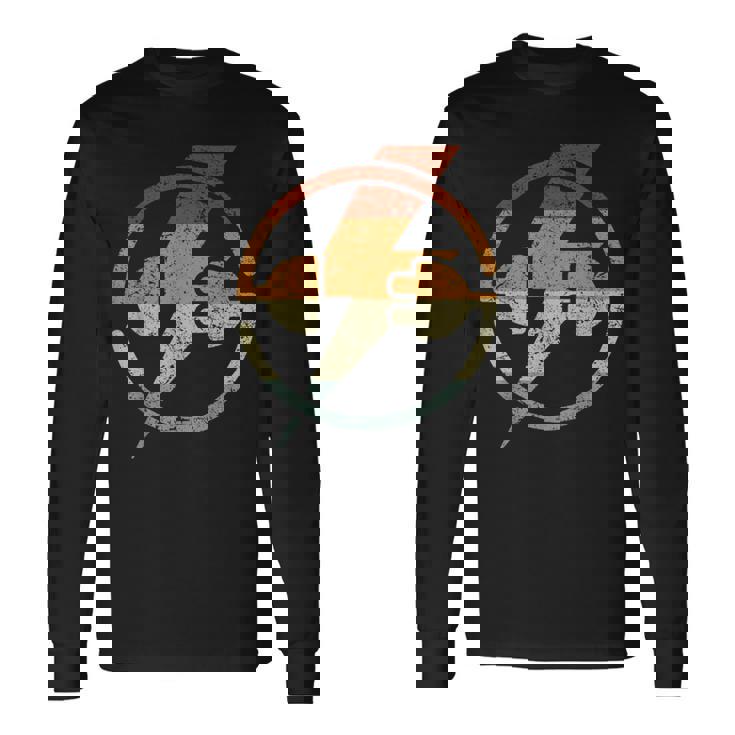 ヴィンテージ デザイン 電工 電気 長袖Tシャツ