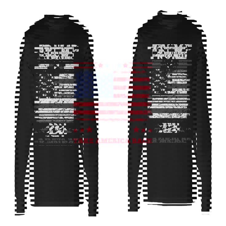 ヴィンテージ ドナルド トランプ 2024 テイク アメリカ バック 長袖tシャツ 長袖Tシャツ