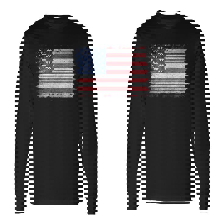 ヴィンテージ 星条旗 スタイリッシュ シンプルデザイン 長袖Tシャツ