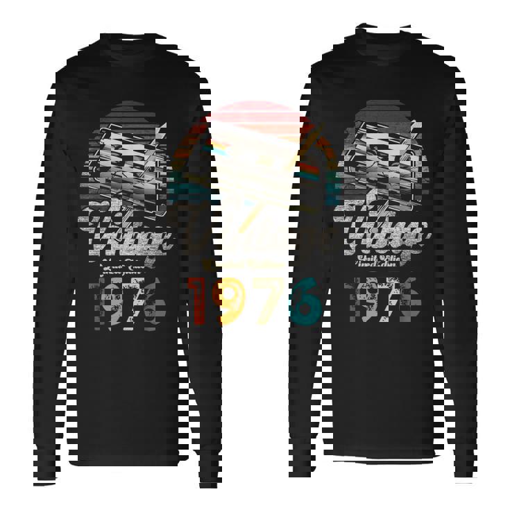 ヴィンテージ1976バースデー50年カセットペンシル 長袖Tシャツ