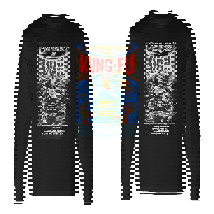 ヴィンテージカンフー格闘技映画レトロギフト 長袖Tシャツ