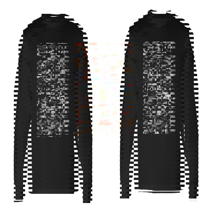 ヴィンテージマッシュルームピッカードイツ語の名前 闇 長袖Tシャツ