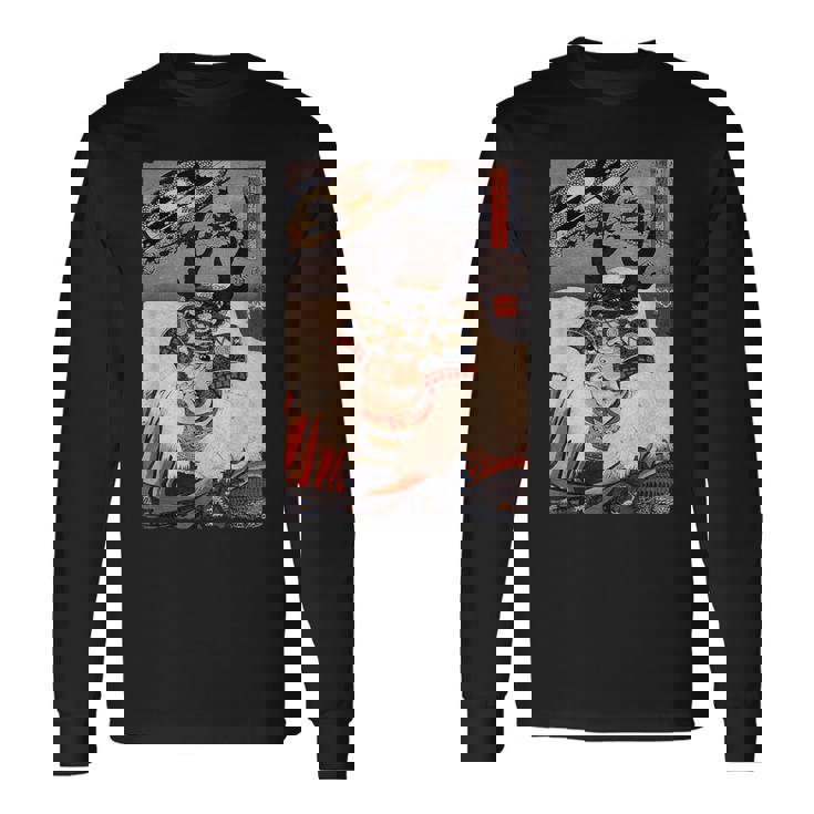 ヴィンテージ日本アート 歌川戦士武田信玄 武田信玄 長袖Tシャツ