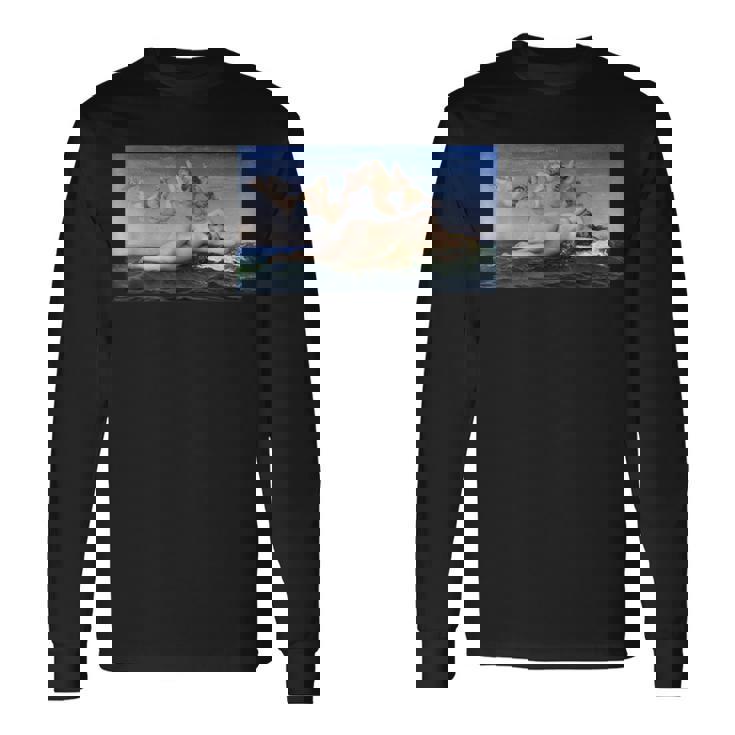 ヴィーナスの誕生アレクサンドルカバネルキリスト教の宗教画 長袖Tシャツ