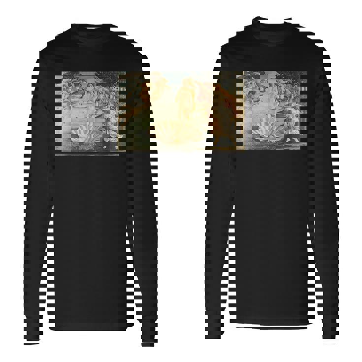 ヴィーナスの誕生／サンドロ・ボッティチェッリ【世界の名画】（高精細画質）女神 美術館アート 長袖Tシャツ