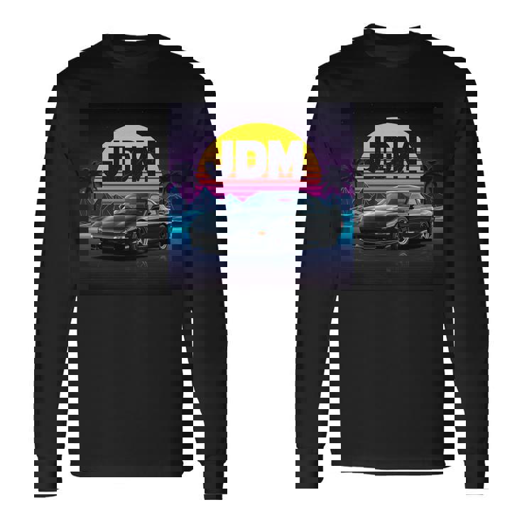 ヴェイパーウェーブ レトロ サンセット Jdm レジェンドカー 日本国内市場 長袖tシャツ 長袖Tシャツ