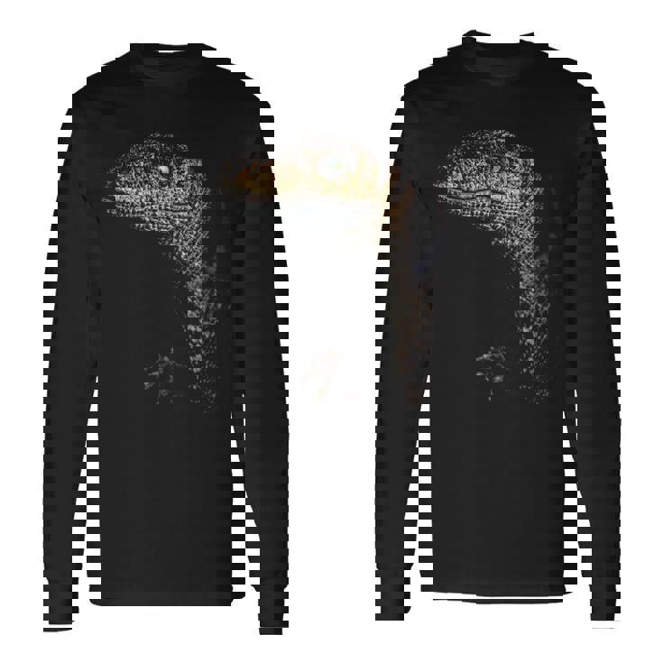 ヴェロキラプトル恐竜狩りリアルなグラフィックデザイン 長袖tシャツ 長袖Tシャツ
