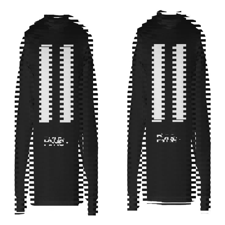 一時停止ボタン 長袖tシャツ 長袖Tシャツ