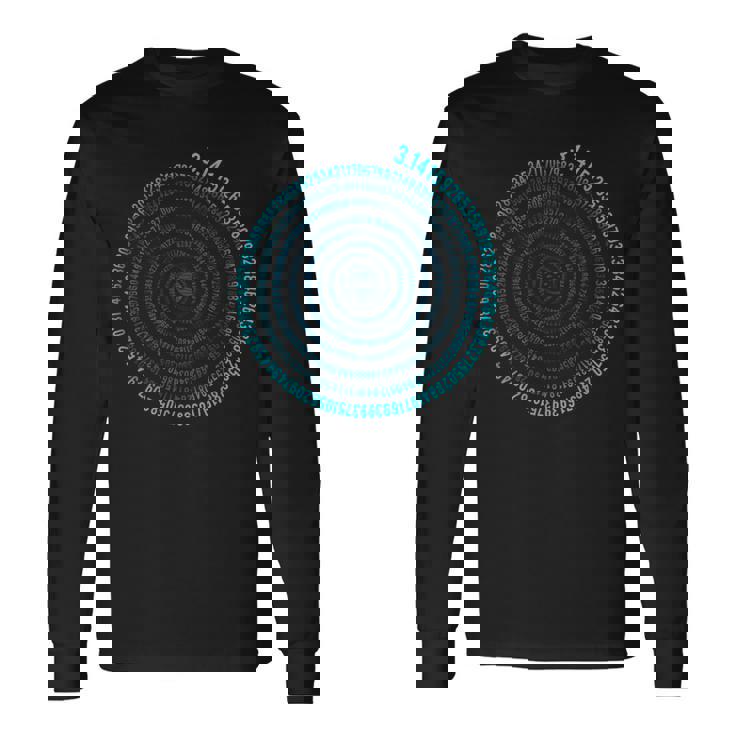 不合理な数字 Pi シンボル インフィニティ ヘリックス スパイラル 算数 長袖Tシャツ