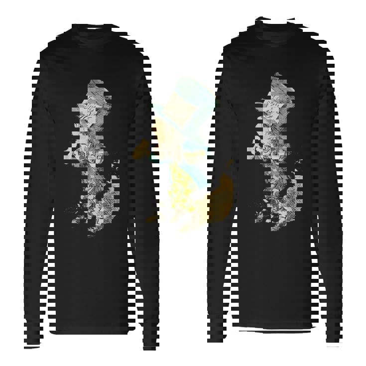 不思議の国のアリス マッドハッター ヴィンテージイラスト 長袖Tシャツ ギフトのアイデア