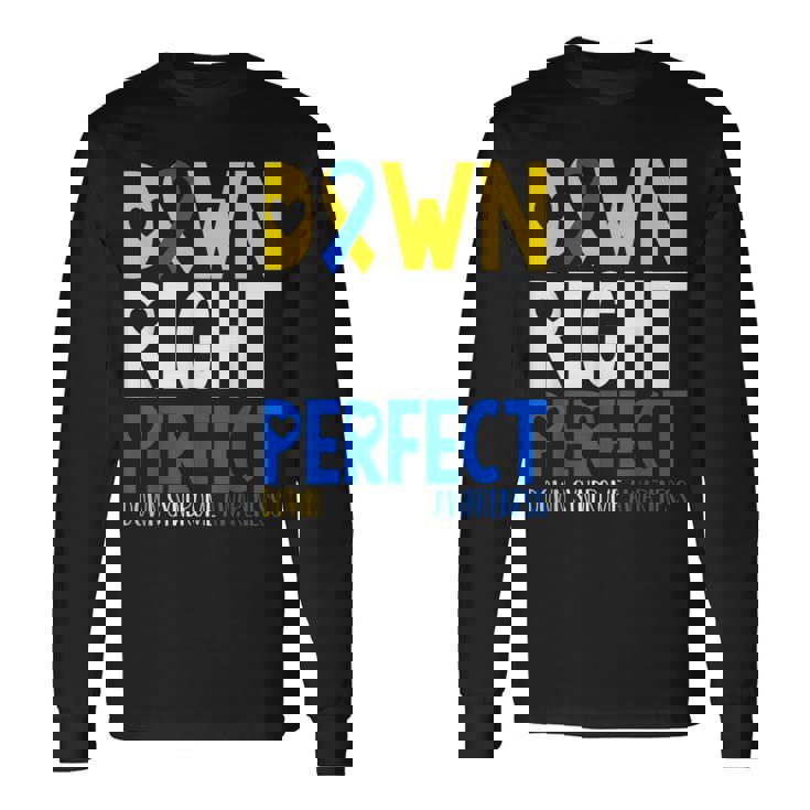 世界ダウン症啓発デーダウン右パーフェクトt21 長袖Tシャツ