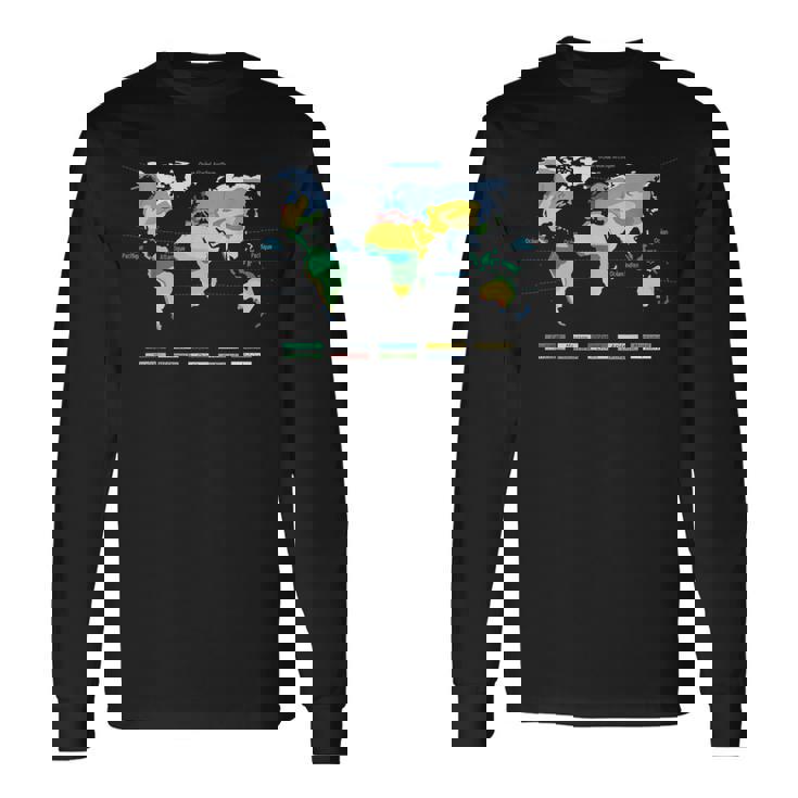 世界地図 気候帯 海洋名 フランス語 長袖Tシャツ