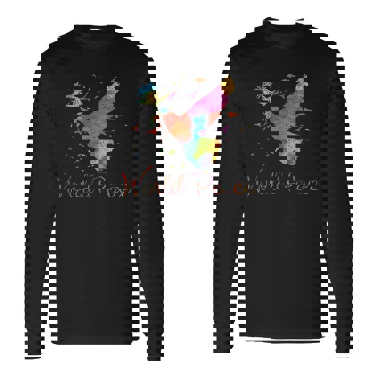 世界平和 長袖Tシャツ