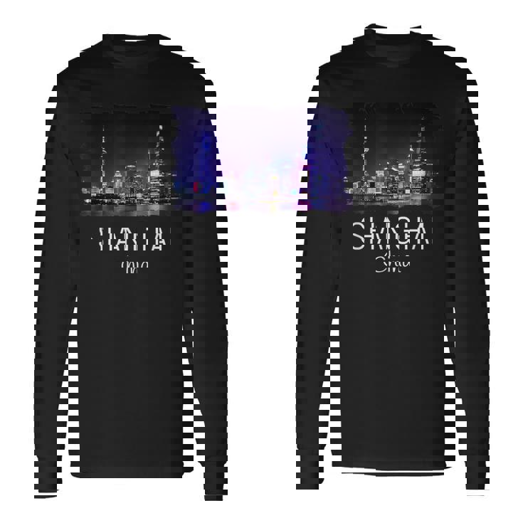 中国上海スカイライン 中国のお土産ギフト 上海 長袖Tシャツ ギフトのアイデア